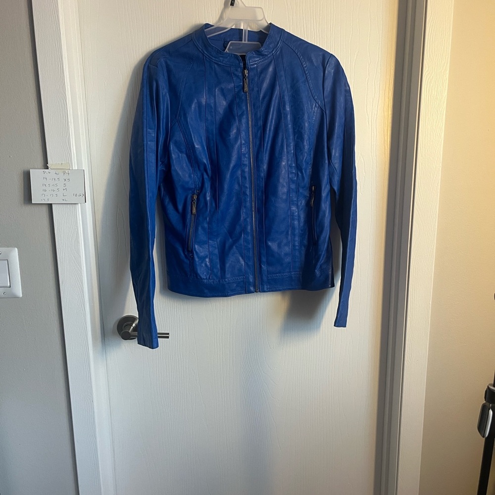 Blue Leather Jacket